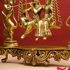 Brass Superfine Sitting Radha Krishna Jhula (18 Inch) Vedansh Craft