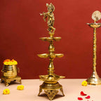 Brass Superfine Krishna Lamp (26 Inch) Vedansh Craft