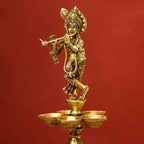 Brass Superfine Krishna Lamp (26 Inch) Vedansh Craft