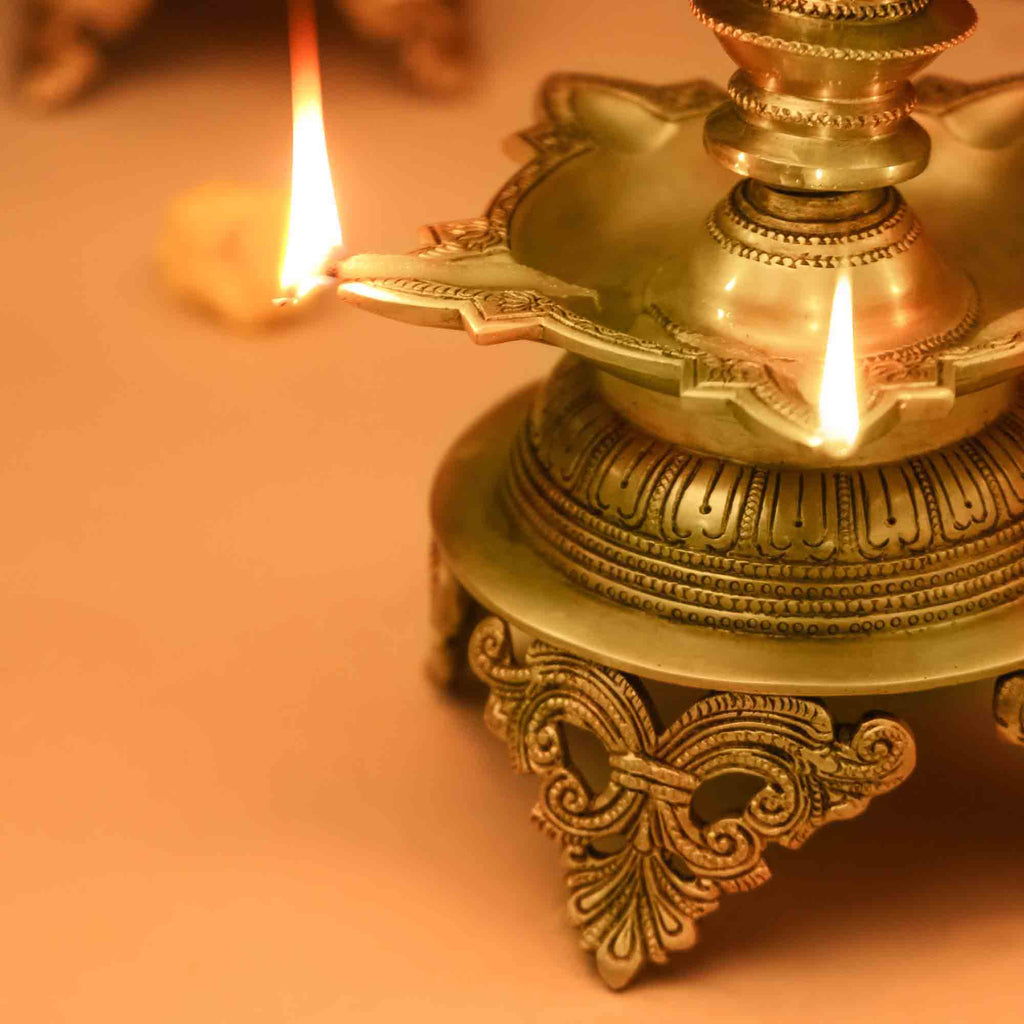 Brass Superfine Krishna Lamp (26 Inch) Vedansh Craft