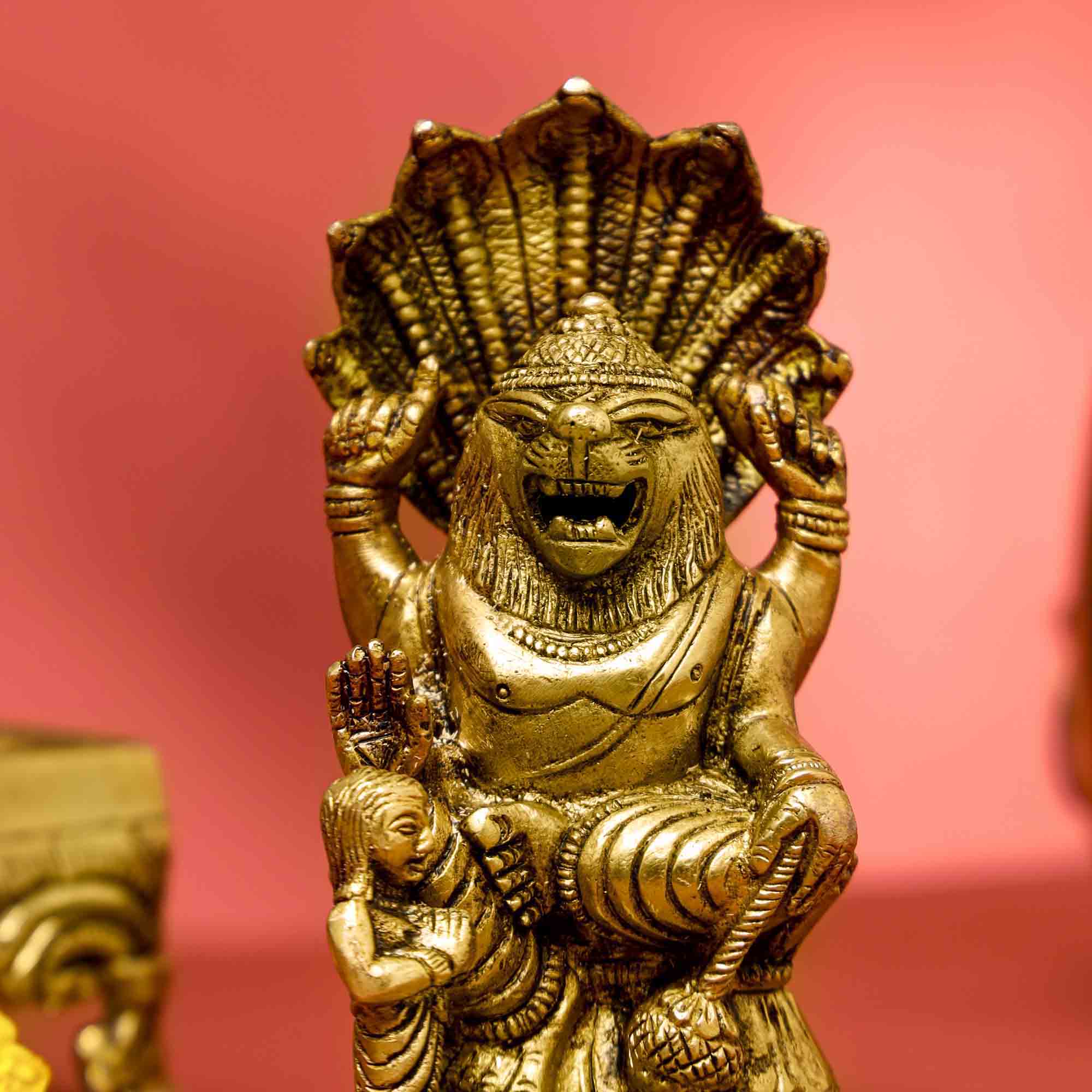 Brass God Narasimha Idol (5.5 Inch) Vedansh Craft