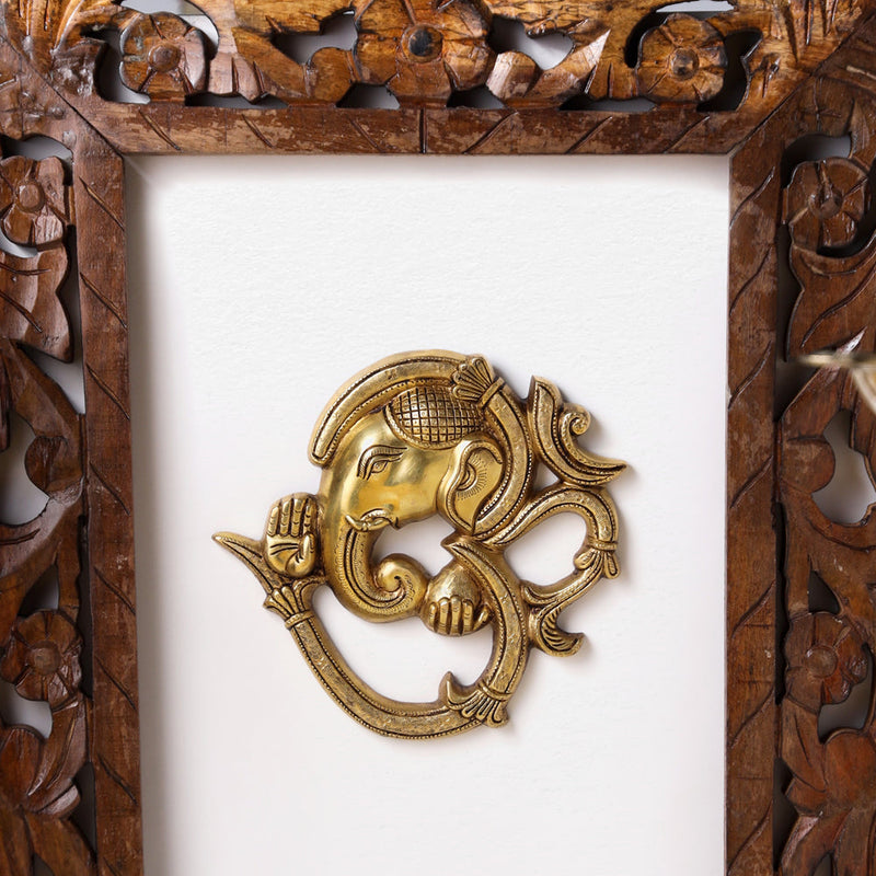 Brass Ganesha Om Wall Hanging (8 Inch) Vedansh Craft