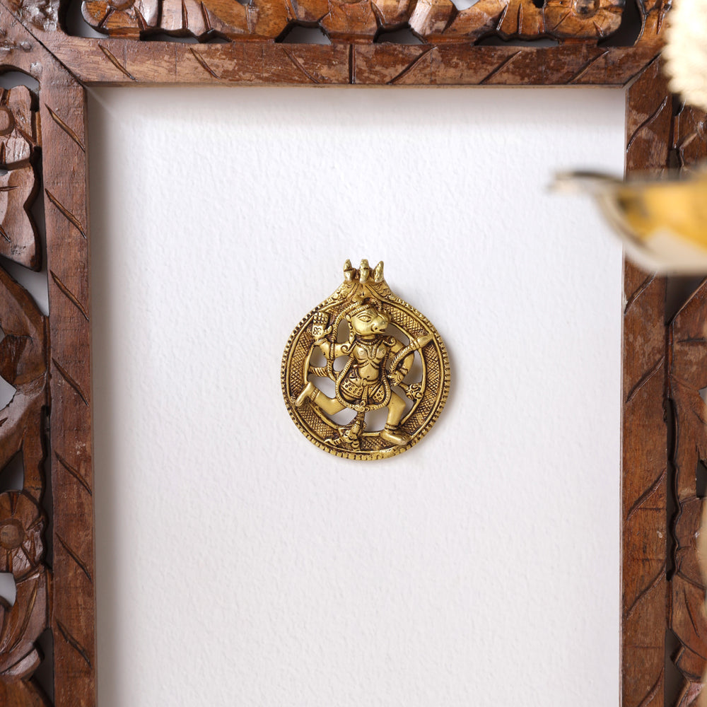Brass Lord Hanuman Wall Hanging (5 Inch) Vedansh Craft