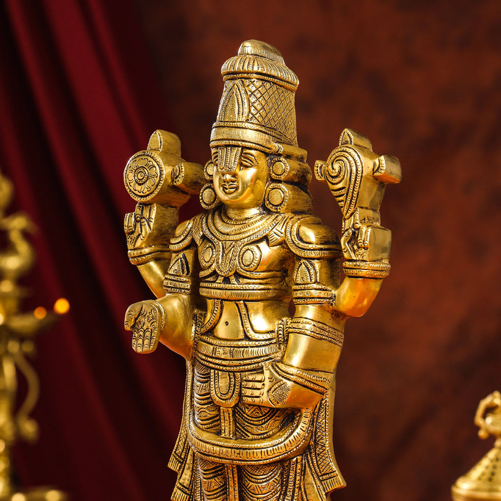 Brass Superfine Tirupati Balaji/Venkateshwar Idol Wall Hanging (17 Inch) Vedansh Craft