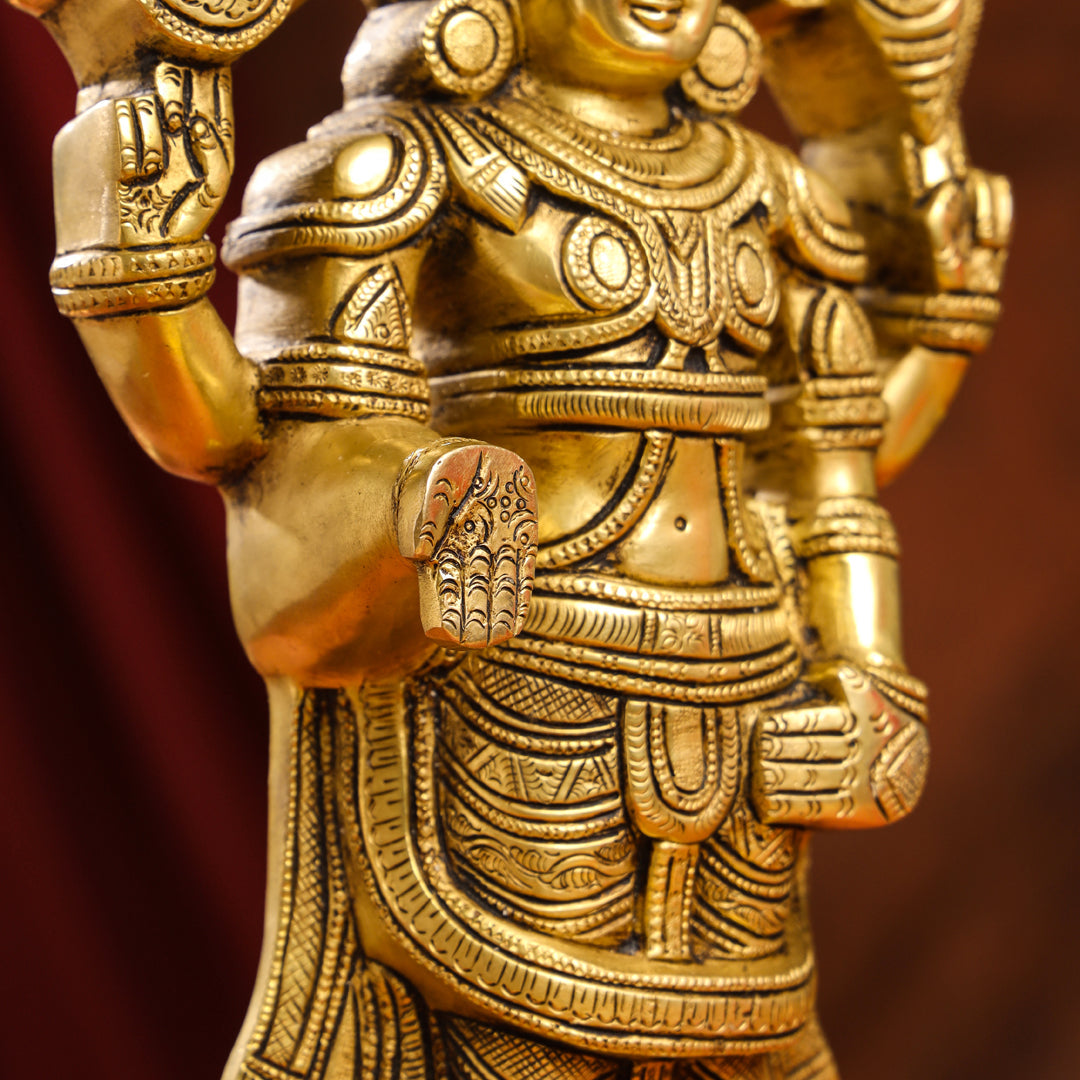 Brass Superfine Tirupati Balaji/Venkateshwar Idol Wall Hanging (17 Inch) Vedansh Craft