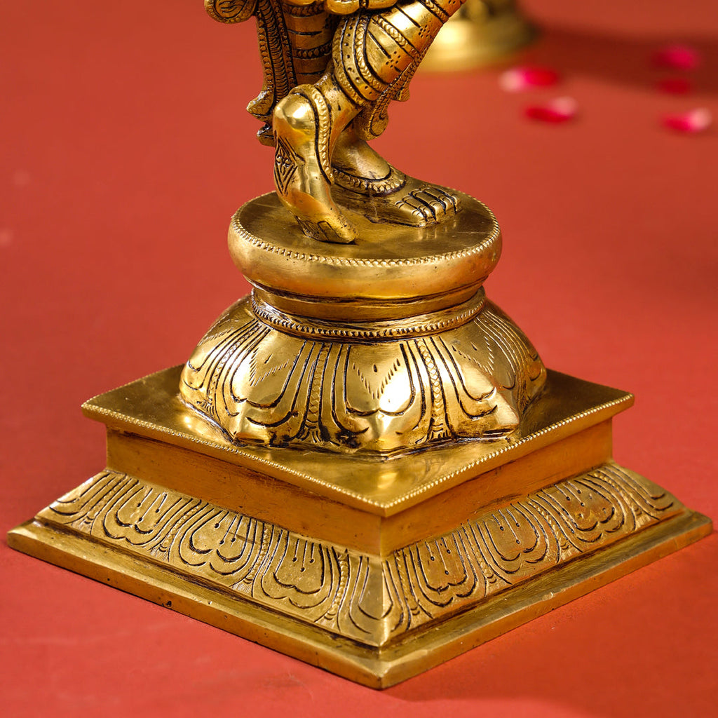 Brass Superfine Standing Lord Krishna Idol (15 Inch) Vedansh Craft