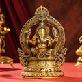 Brass Lord Sitting Ganesha Idol (11.2 Inch) Vedansh Craft
