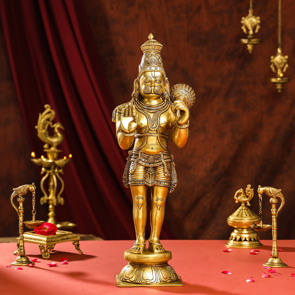 Brass Superfine Standing Hanuman Idol (20 Inch) Vedansh Craft