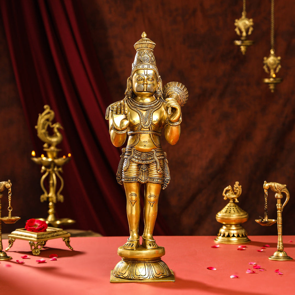 Brass Superfine Standing Hanuman Idol (20 Inch) Vedansh Craft