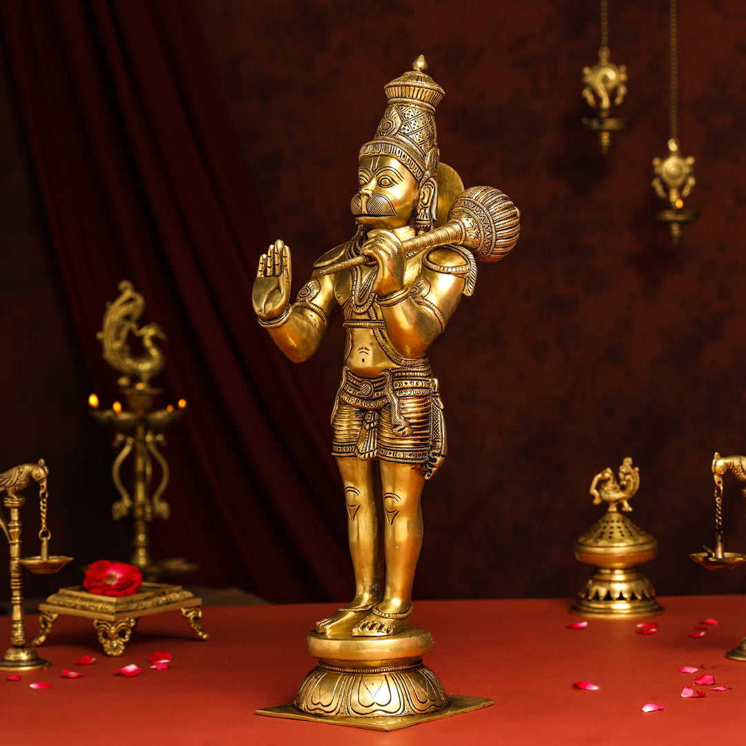 Brass Superfine Standing Hanuman Idol (20 Inch) Vedansh Craft