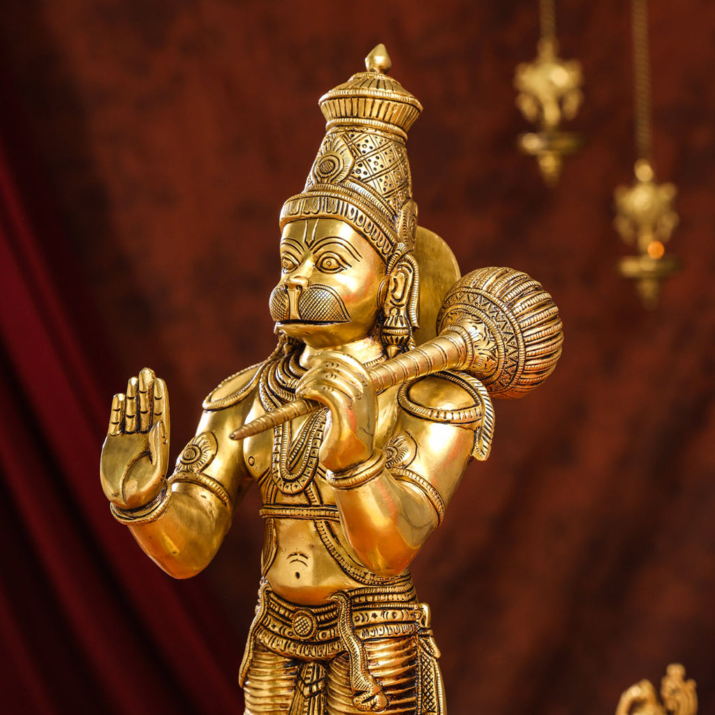 Brass Superfine Standing Hanuman Idol (20 Inch) Vedansh Craft