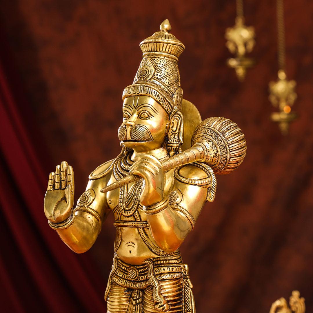 Brass Superfine Standing Hanuman Idol (20 Inch) Vedansh Craft