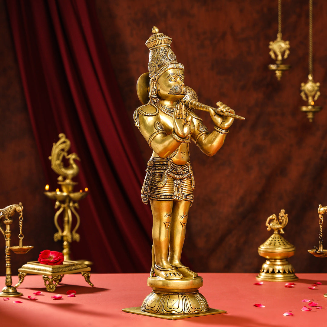 Brass Superfine Standing Hanuman Idol (20 Inch) Vedansh Craft