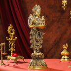 Brass Standing Deep Lakshmi Idol (17 Inch) Vedansh Craft