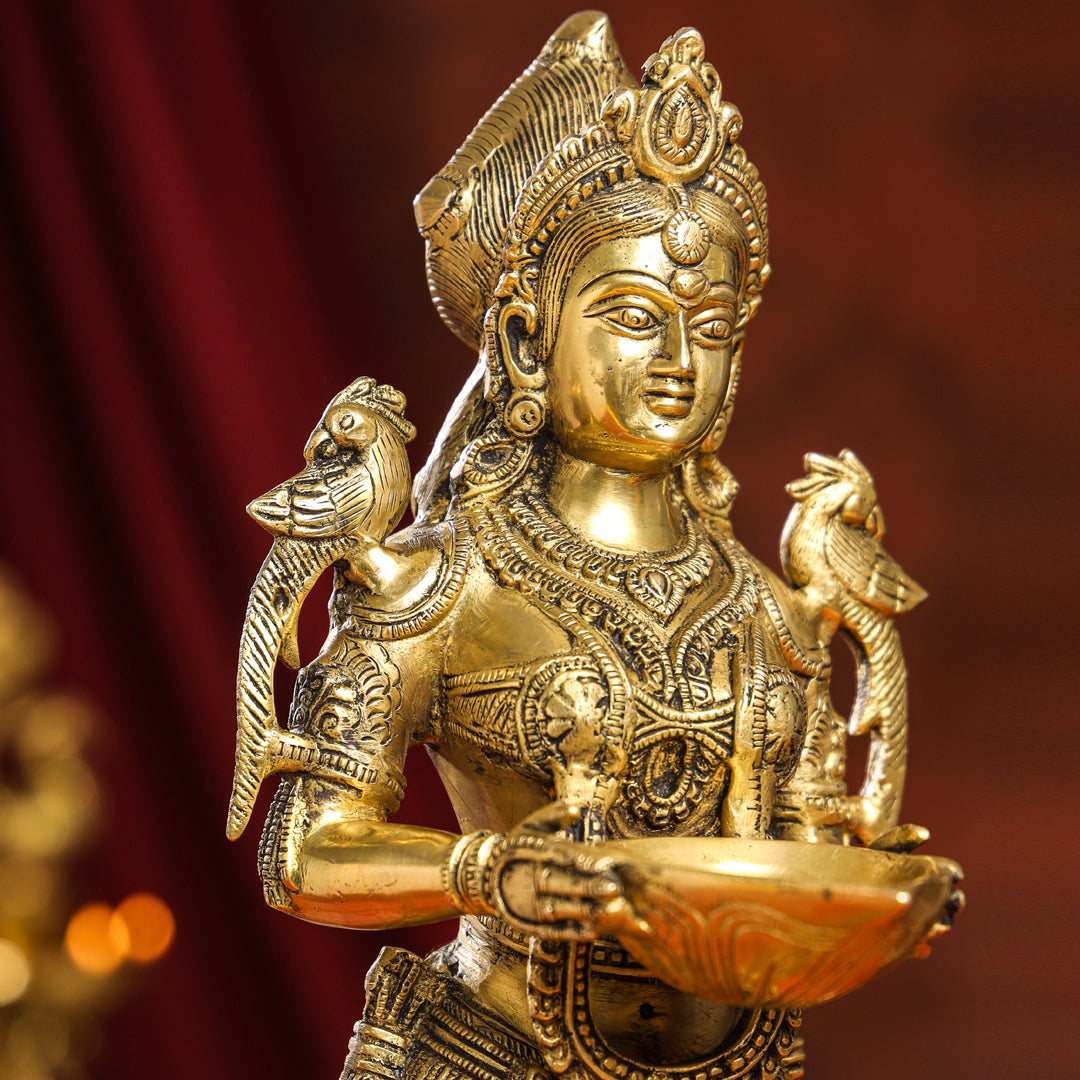 Brass Standing Deep Lakshmi Idol (17 Inch) Vedansh Craft