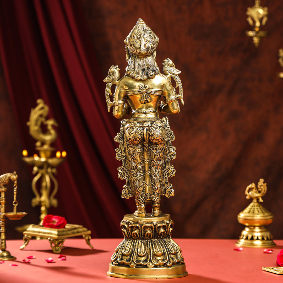 Brass Deep Standing Lakshmi Idol (20 Inch) Vedansh Craft
