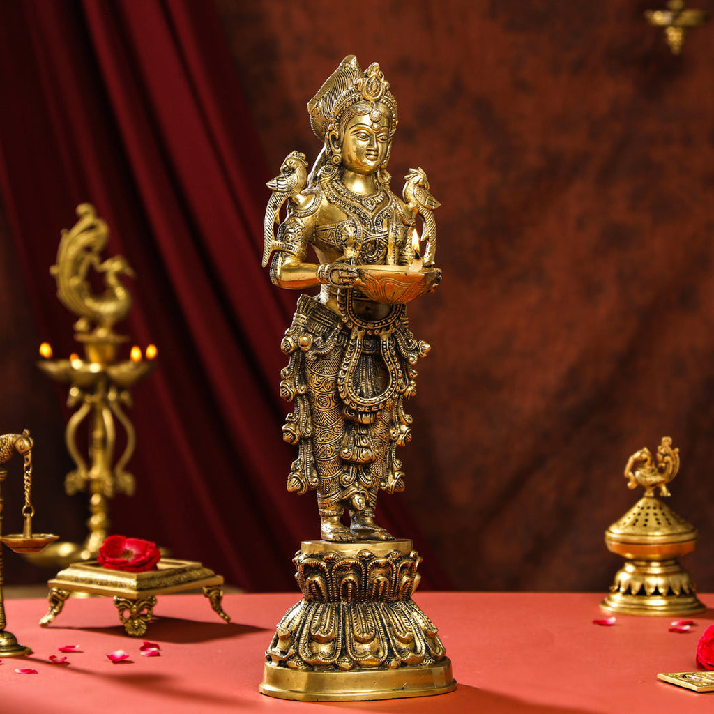 Brass Deep Standing Lakshmi Idol (20 Inch) Vedansh Craft