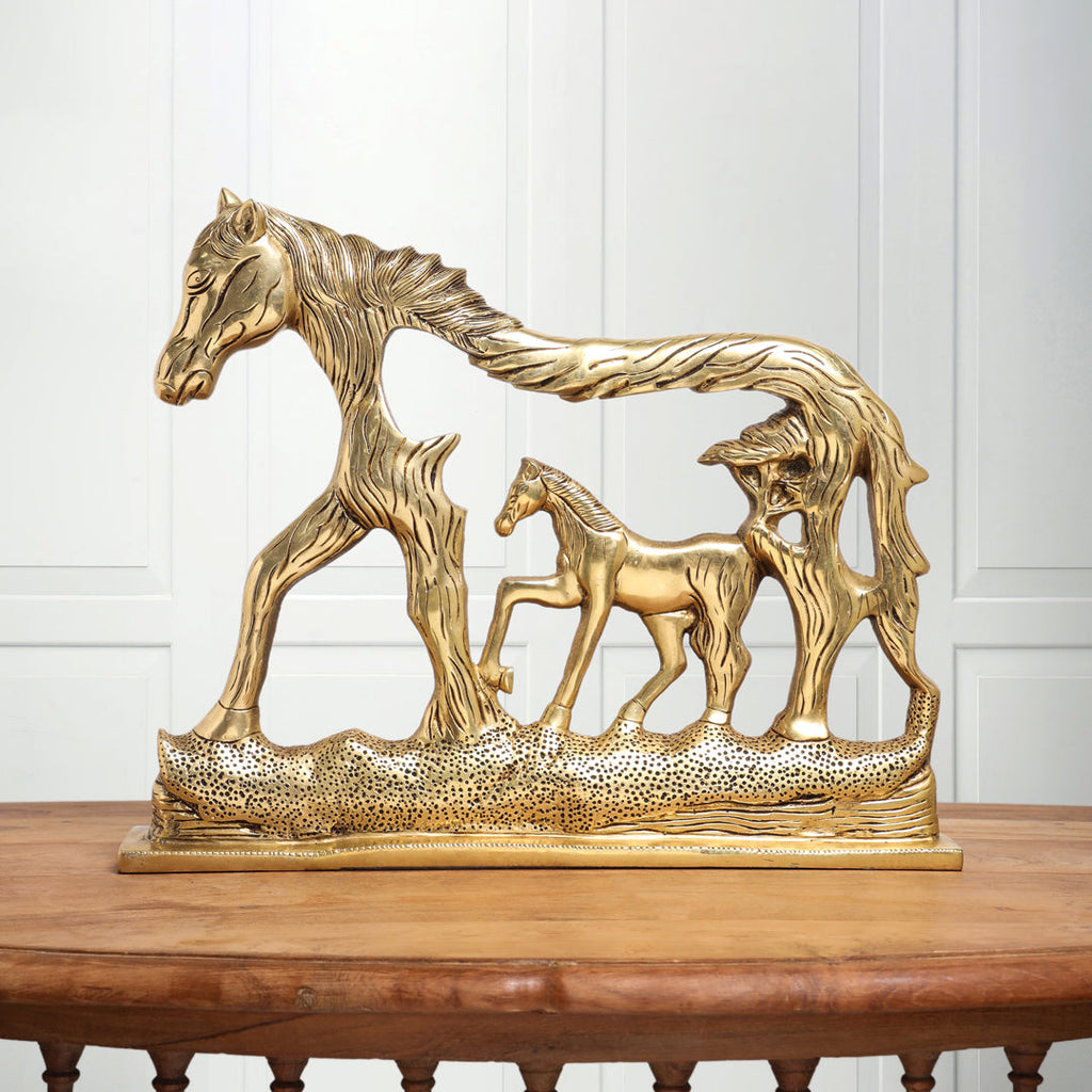 Brass Modern Horse Showpiece (12 Inch) Vedansh Craft