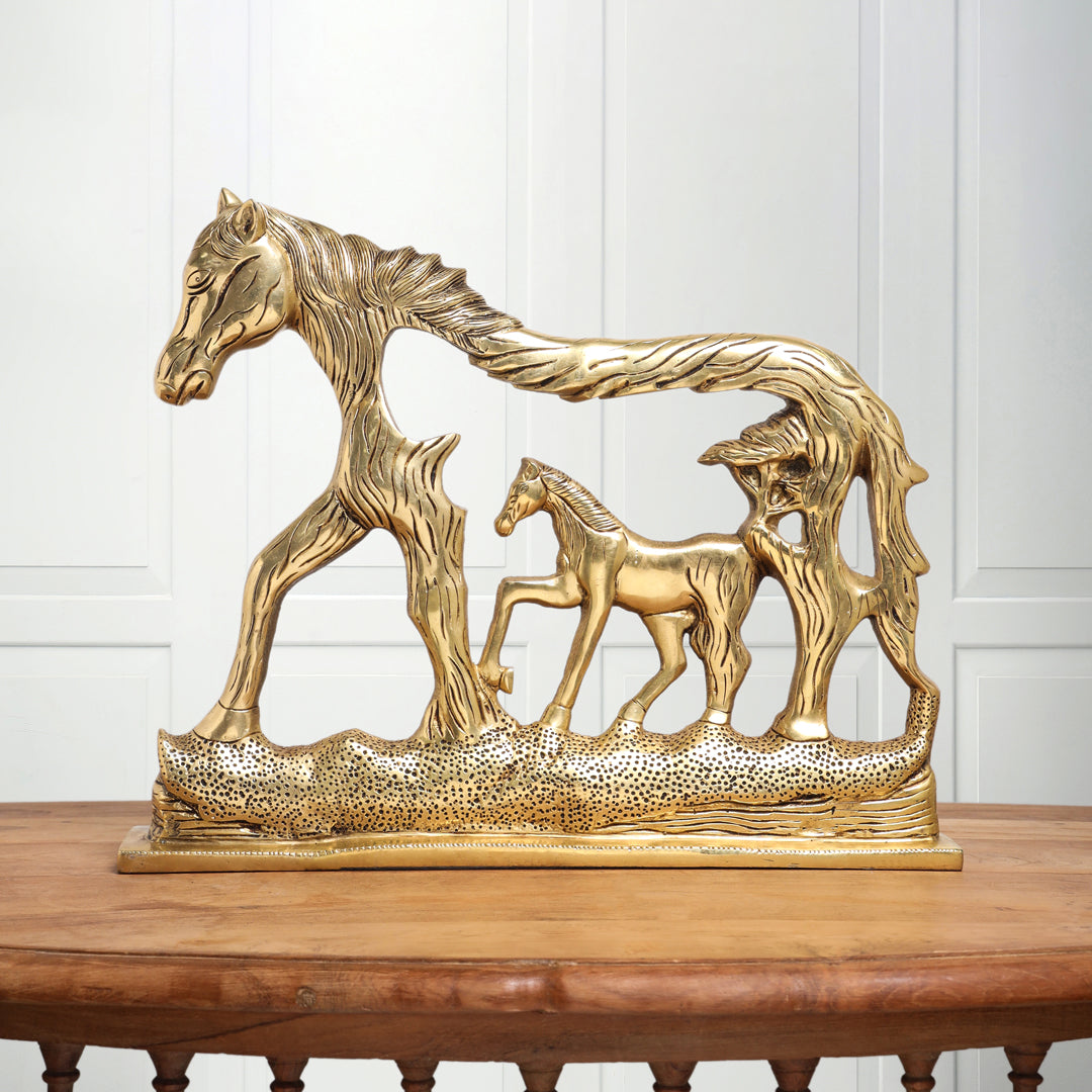 Brass Modern Horse Showpiece (12 Inch) Vedansh Craft