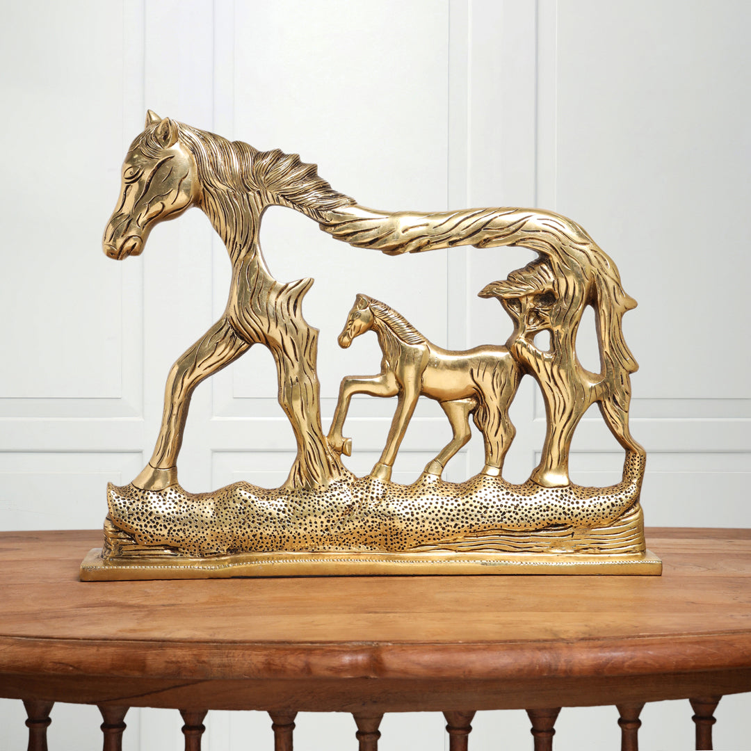 Brass Modern Horse Showpiece (12 Inch) Vedansh Craft