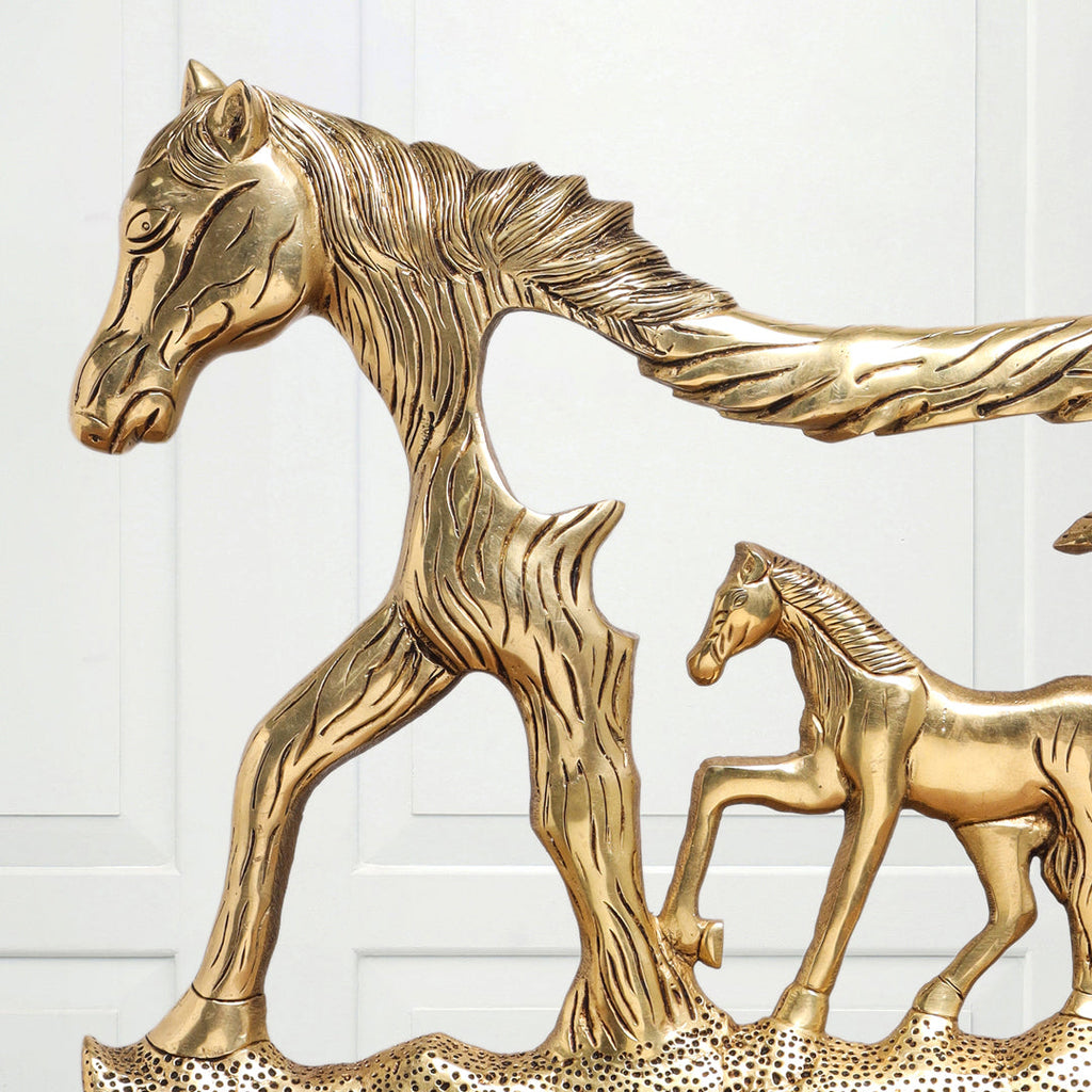 Brass Modern Horse Showpiece (12 Inch) Vedansh Craft