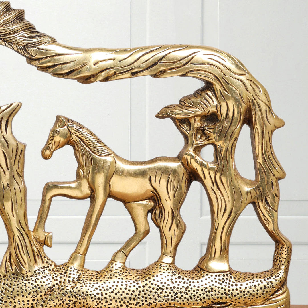 Brass Modern Horse Showpiece (12 Inch) Vedansh Craft