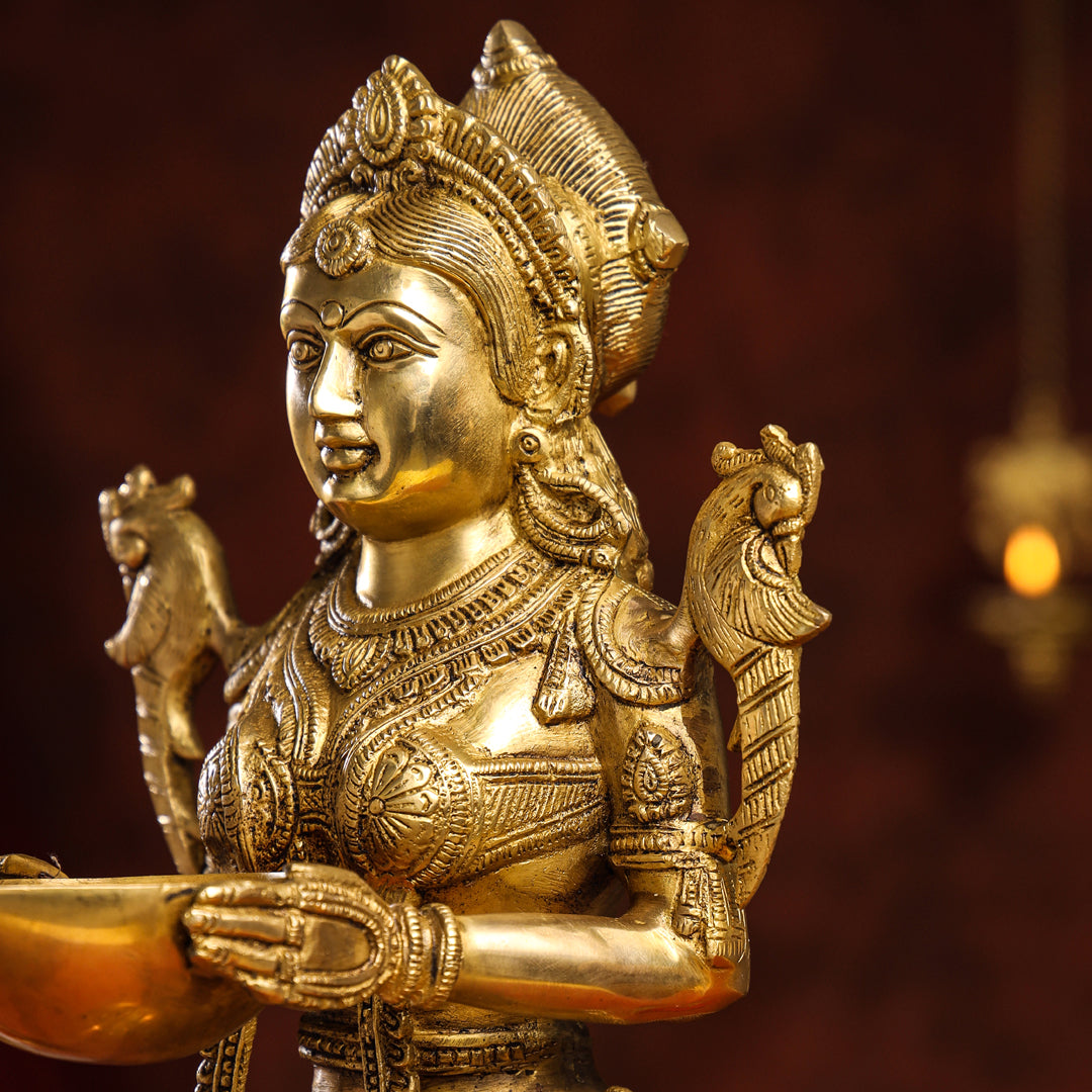 Brass Standing Deep Lakshmi Idol Vedansh Craft