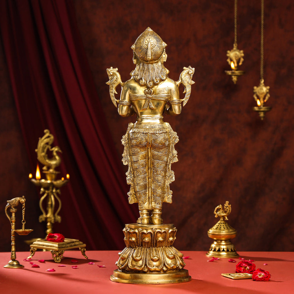 Brass Standing Deep Lakshmi Idol Vedansh Craft