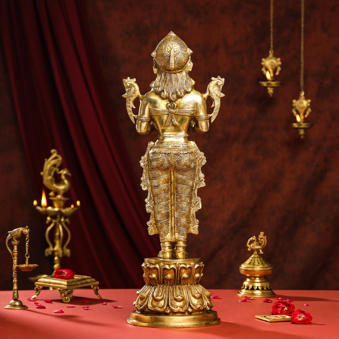 Brass Standing Deep Lakshmi Idol Vedansh Craft