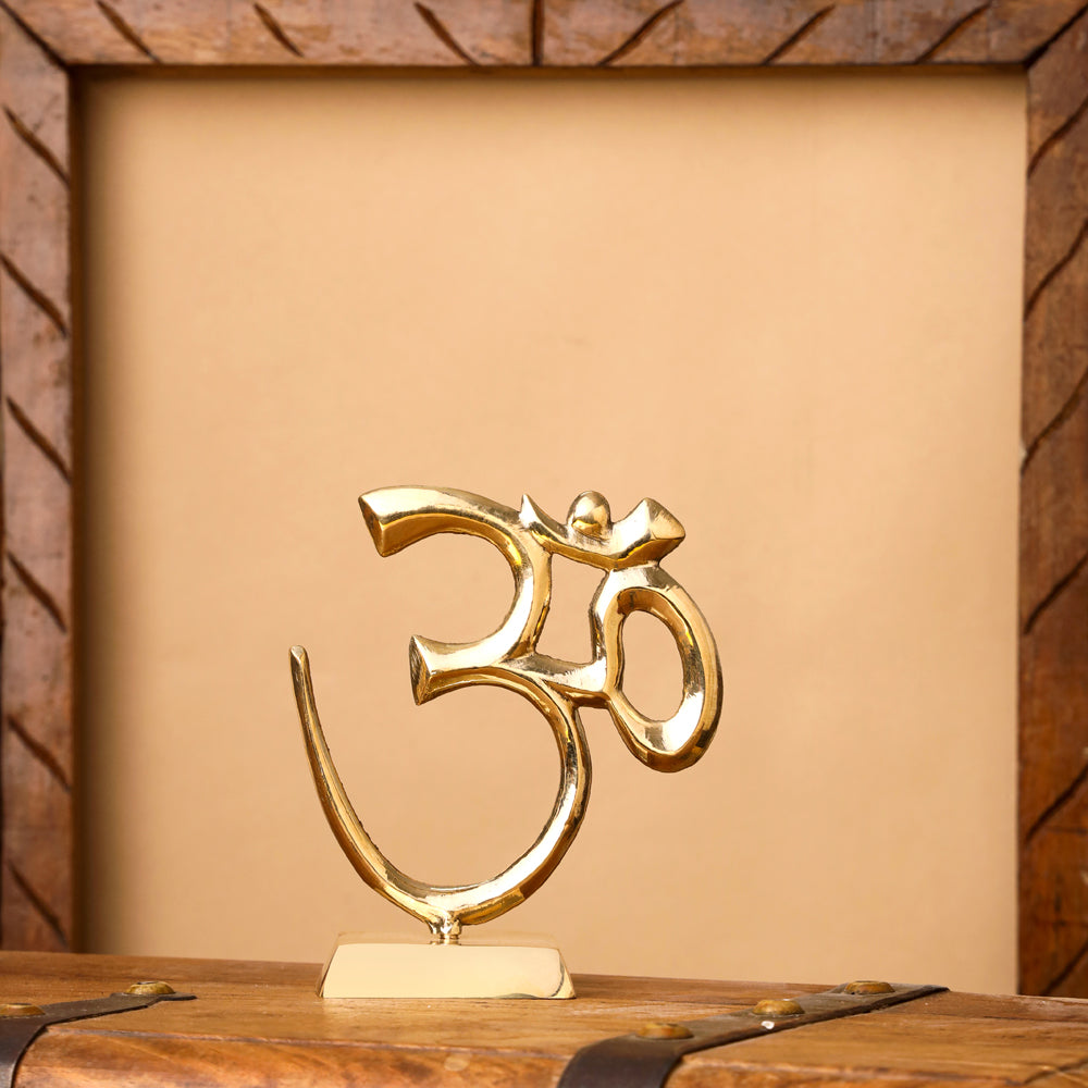 Brass Table Top Om Stand Vedansh Craft