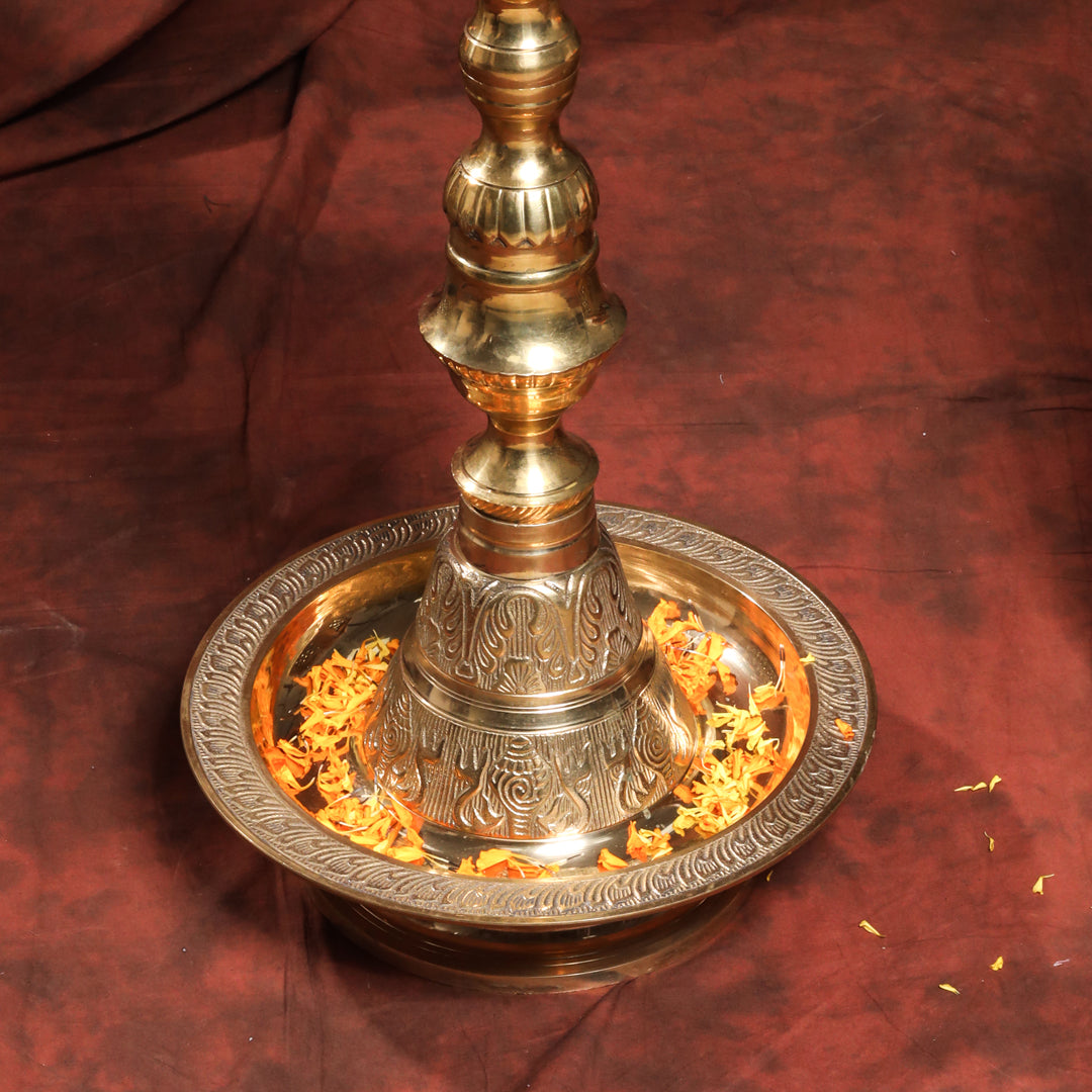 Brass Peacock Mahabharat/Samai Lamp (65 Inch) Vedansh Craft