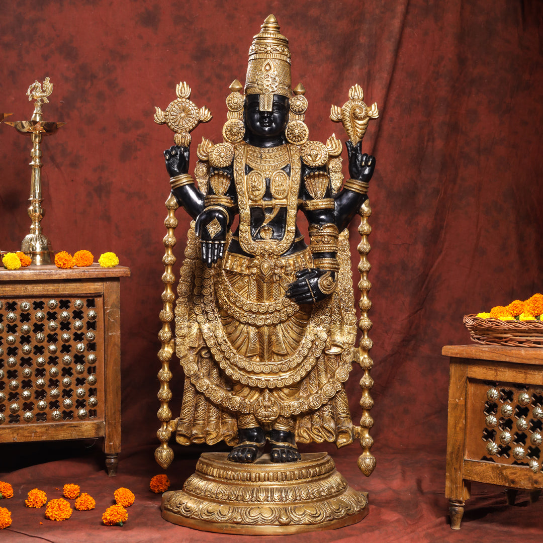 Brass Tirupati Balaji/Venkateshwar Idol (38 Inch) Vedansh Craft
