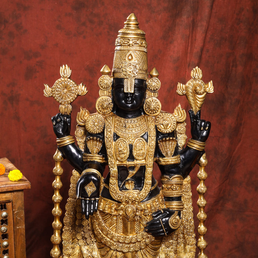 Brass Tirupati Balaji/Venkateshwar Idol (38 Inch) Vedansh Craft