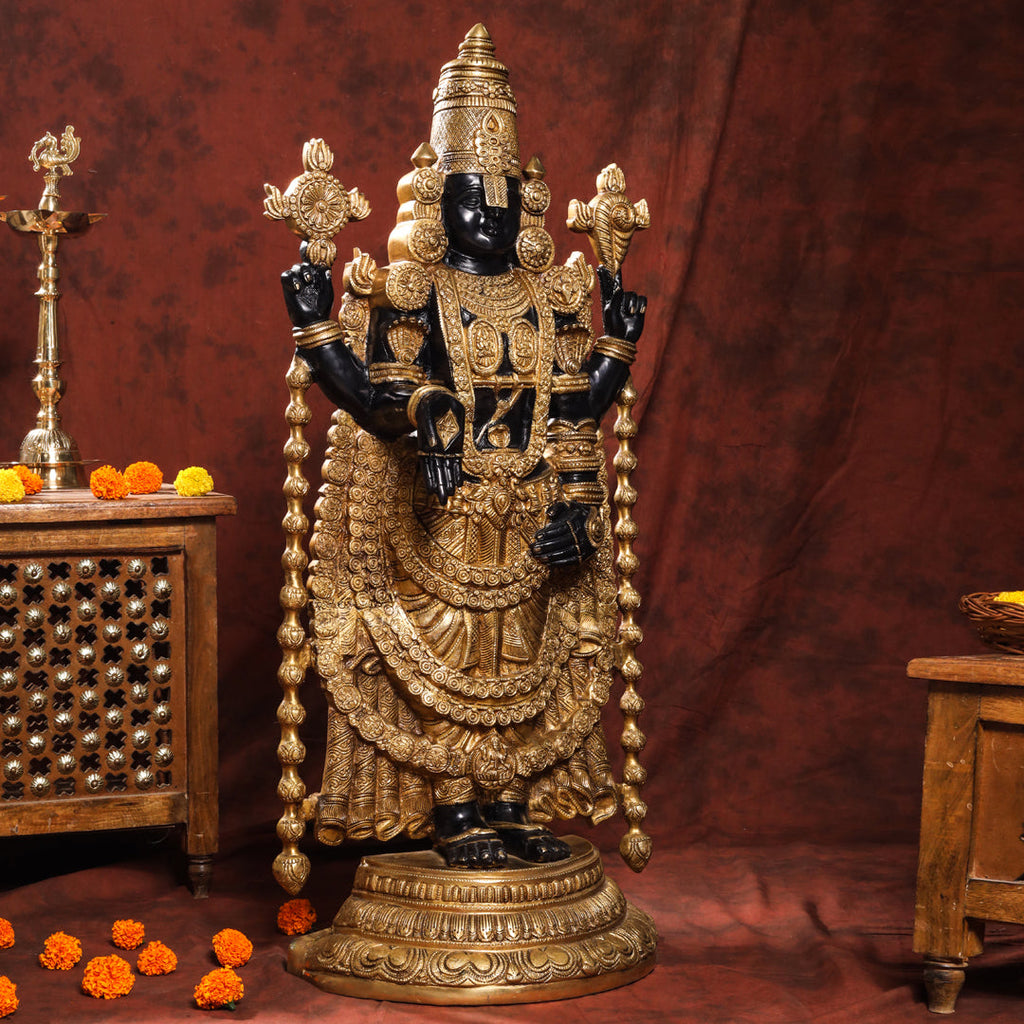 Brass Tirupati Balaji/Venkateshwar Idol (38 Inch) Vedansh Craft