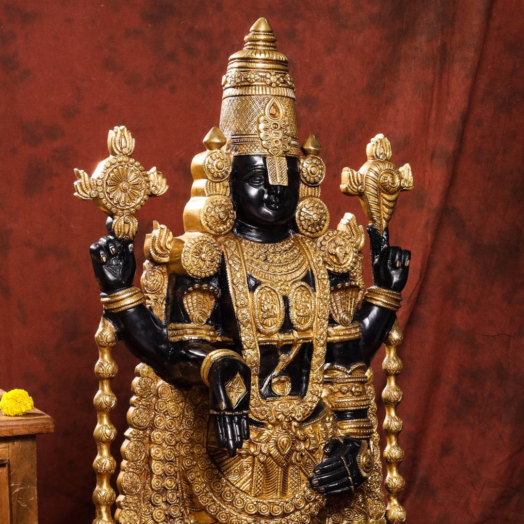 Brass Tirupati Balaji/Venkateshwar Idol (38 Inch) Vedansh Craft