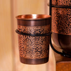 Copper Premium Water Dispenser with Glass & Stand (12 Inch) Vedansh Craft