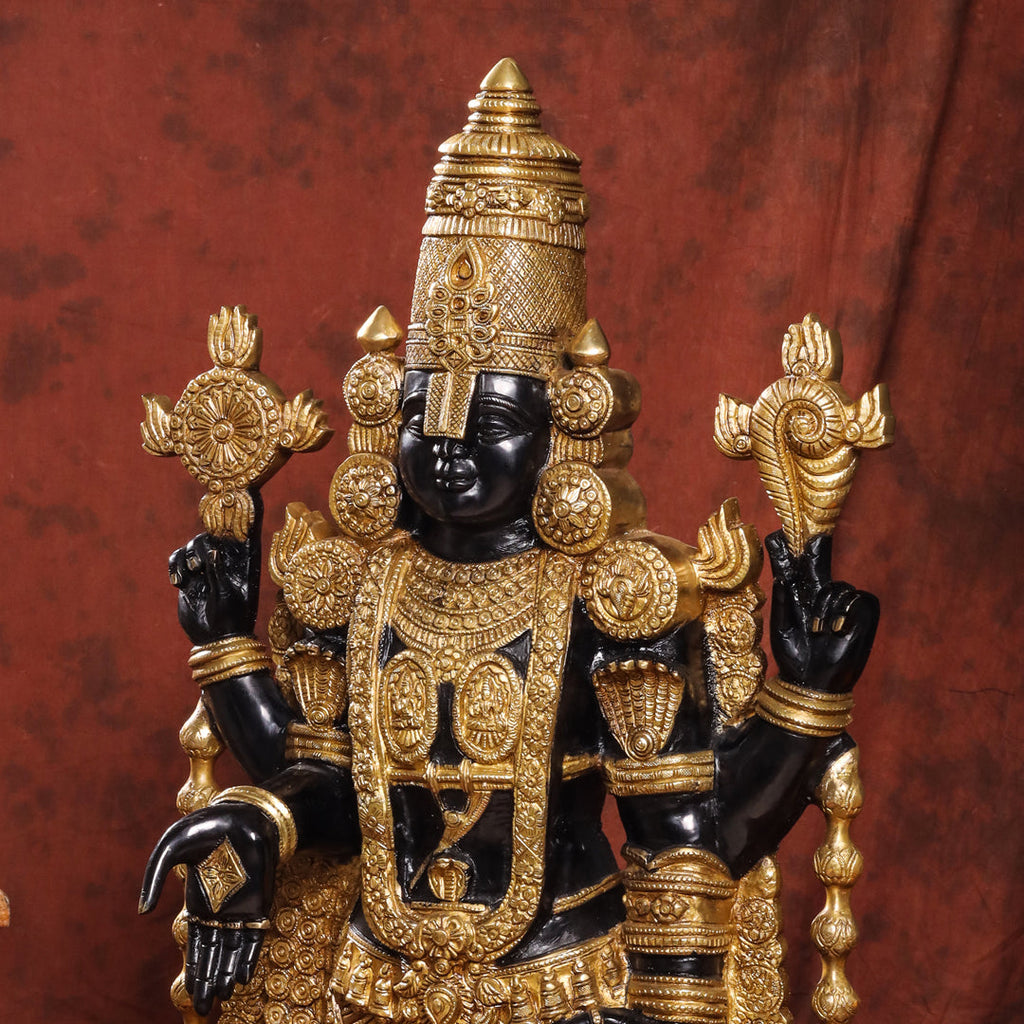 Brass Tirupati Balaji/Venkateshwar Idol (38 Inch) Vedansh Craft