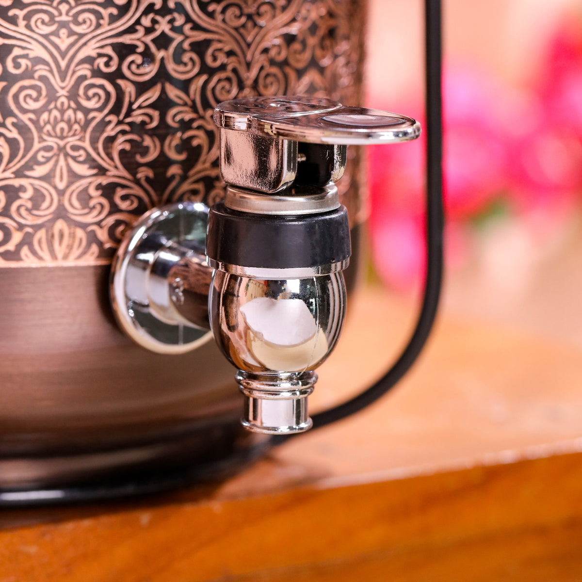 Copper Premium Water Dispenser with Glass & Stand (12 Inch) Vedansh Craft