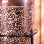 Copper Premium Water Dispenser with Glass & Stand (12 Inch) Vedansh Craft