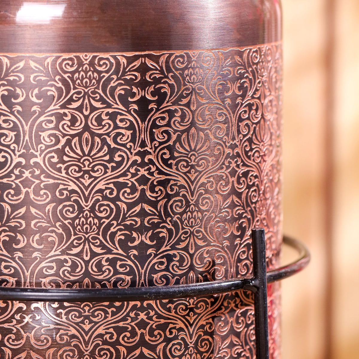 Copper Premium Water Dispenser with Glass & Stand (12 Inch) Vedansh Craft