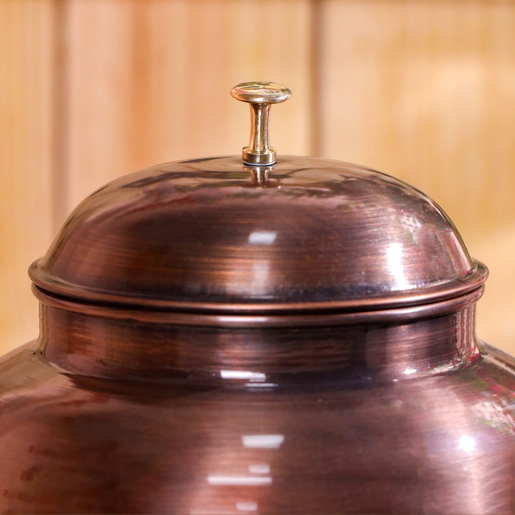 Copper Premium Water Dispenser with Glass & Stand (12 Inch) Vedansh Craft