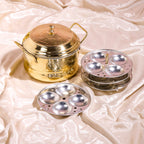 Brass Idli Cooker/Maker 16 Pits (4 Plates) (8 Inch) Vedansh Craft