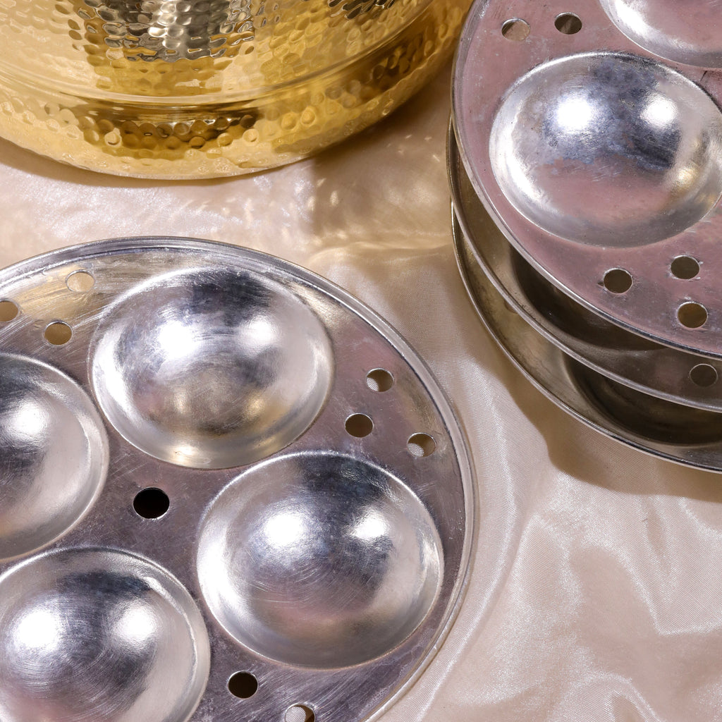Brass Idli Cooker/Maker 16 Pits (4 Plates) (8 Inch) Vedansh Craft