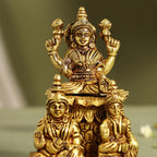 Brass Sitting Lakshmi, Kuber Statue With Chitralekha (6.2 Inch) Vedansh Craft