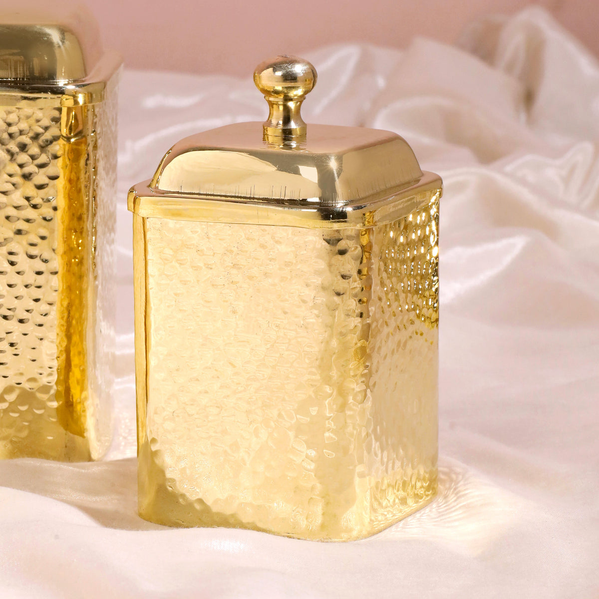 Brass Hammered Containers Set Vedansh Craft