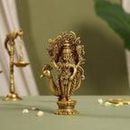 Brass Standing Lord Murugan/Kartikeya Idol (7 Inch) Vedansh Craft
