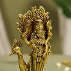 Brass Standing Lord Murugan/Kartikeya Idol (7 Inch) Vedansh Craft