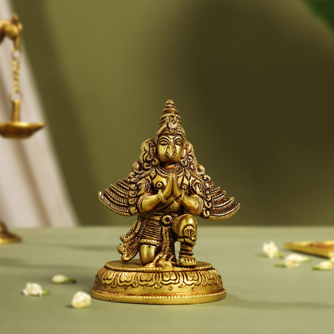 Brass Sitting Garuda Idol (5.5 Inch) Vedansh Craft