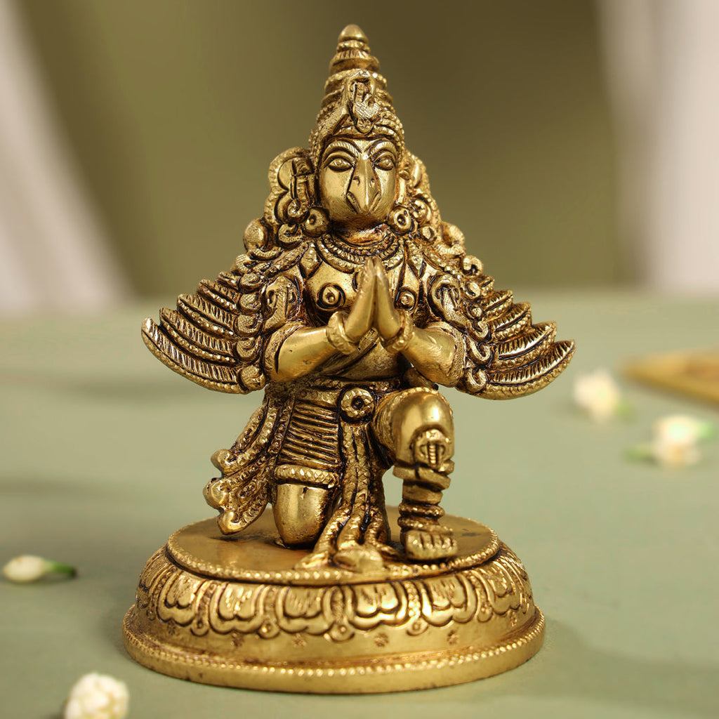 Brass Sitting Garuda Idol (5.5 Inch) Vedansh Craft