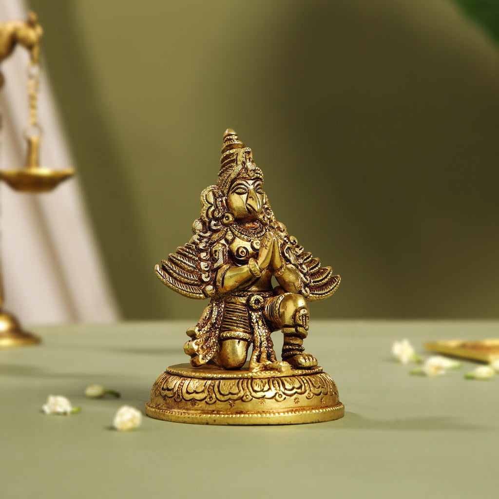 Brass Sitting Garuda Idol (5.5 Inch) Vedansh Craft